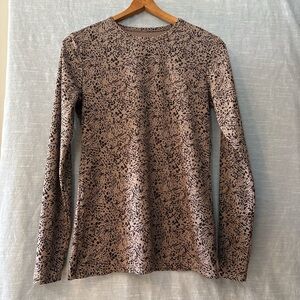 Cuddl Duds Microwear Blouse Long Sleeve Pullover Mauve/Black Women’s Sz S NWOT